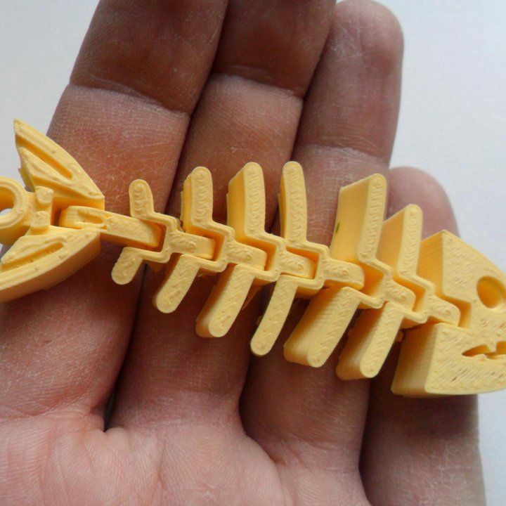 Брелок скелет рыбы 3D печать