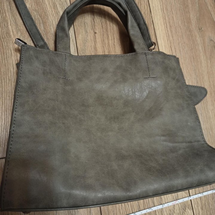 Сумка серая, с бантом