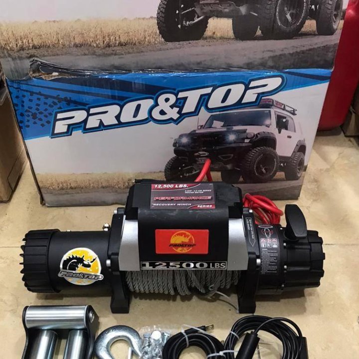 Лебедка Protop 12500lb electric winch ( кевлар).