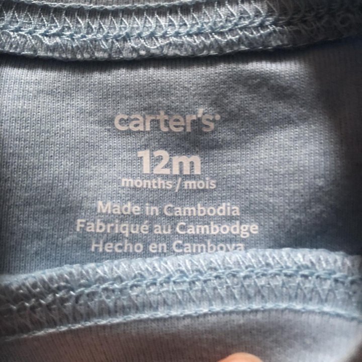 Новый боди Carters 12 мес