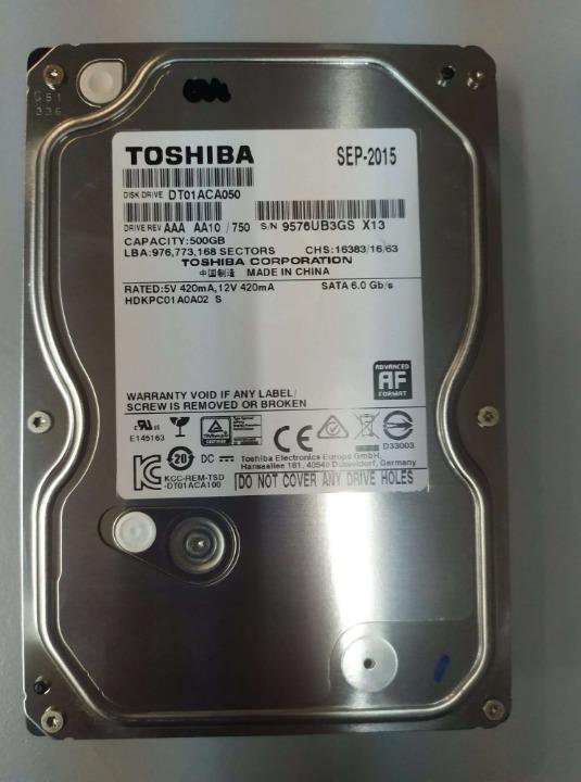 SATA 6Gb/s HDD 500Gb Toshiba DT01ACA050