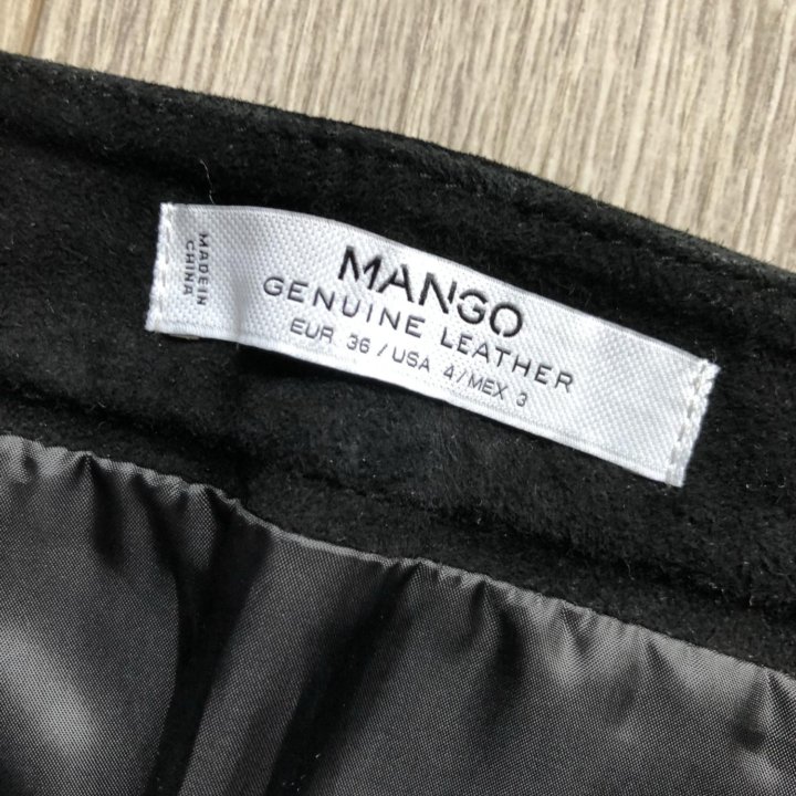 Юбка из натуральной кожи mango, s