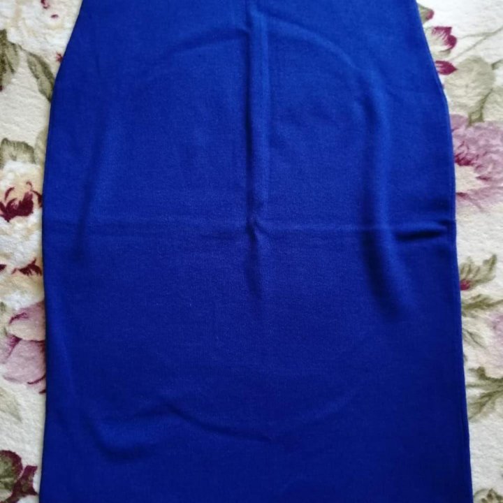 Синяя тёплая юбка