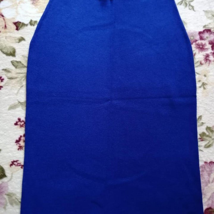 Синяя тёплая юбка