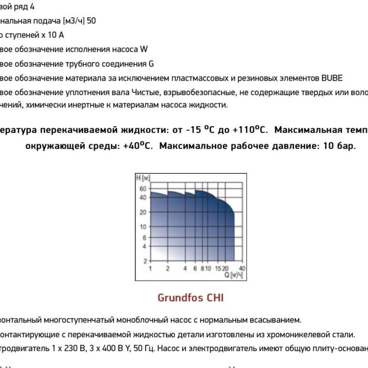 Насос GRUNDFOS для жидкостей CHI-2-30