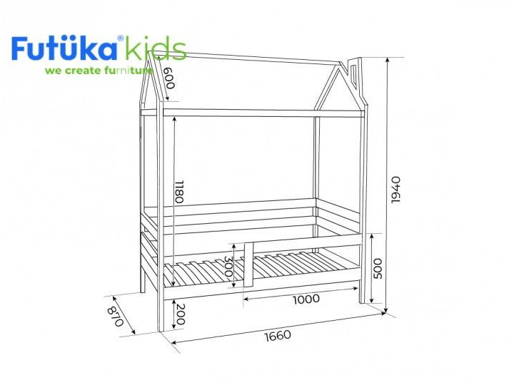 Кровать-домик Scandi Nest с бортиком