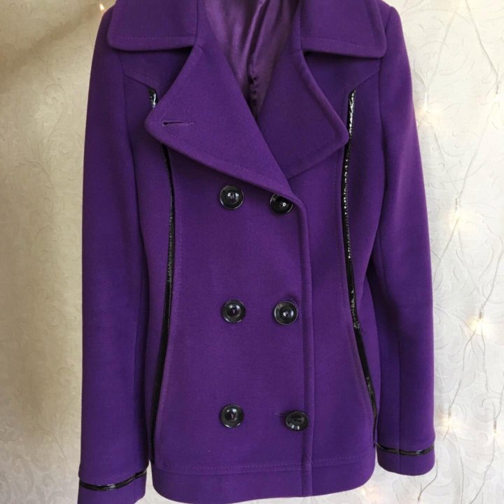 Пальто женское шерстяное фиолетовое шерсть кашемир