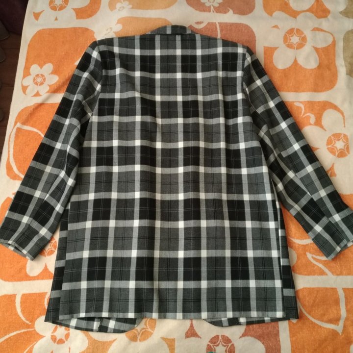 Костюм жакет (пиджак) юбка в клетку винтаж