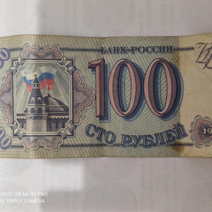 Банкнота Банка России 100 рублей, 1993 г.