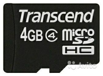 Карта памяти Transcend TS4GUSDHC4 с адаптером SD