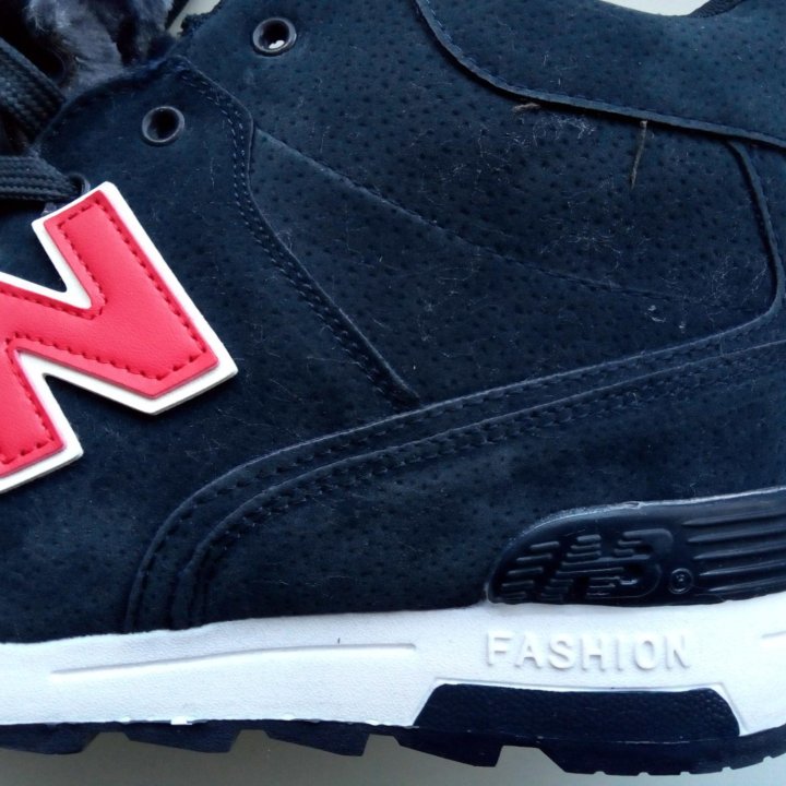 Кроссовки зимние New Balance 574 синие тёплый мех