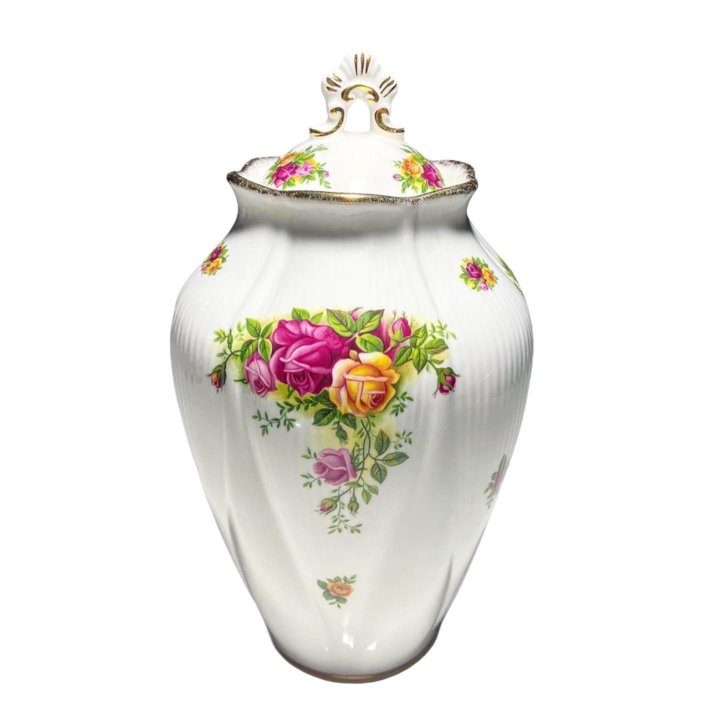 Royal Albert , ваза с крышкой. Old country roses