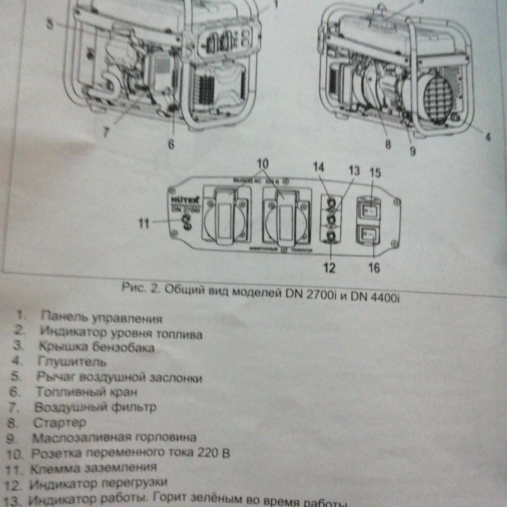 Генератор 2.7кВт. DN2700i Huter