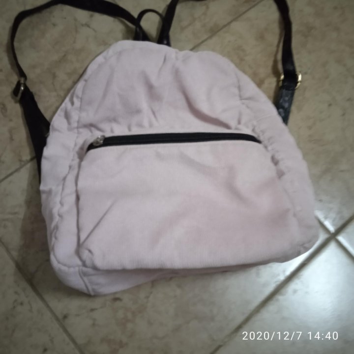 Рюкзак жен.материал розовый велюр
