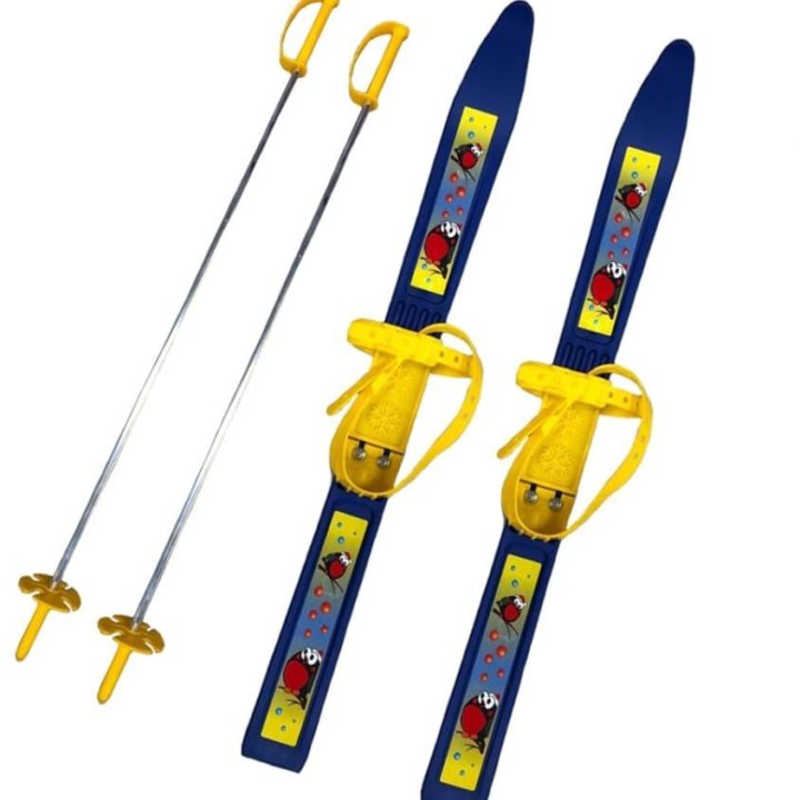 Лыжи детские с палками 75 см