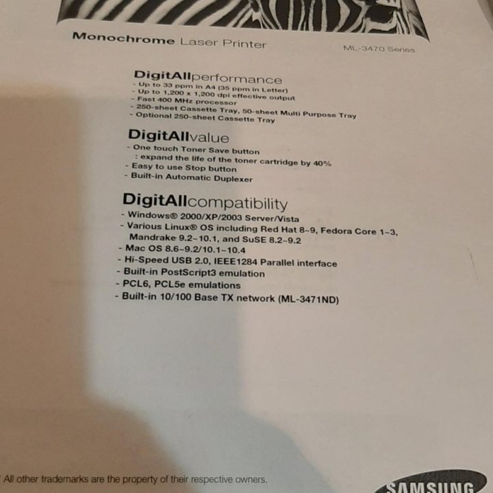 Принтер samsung ml-3470d