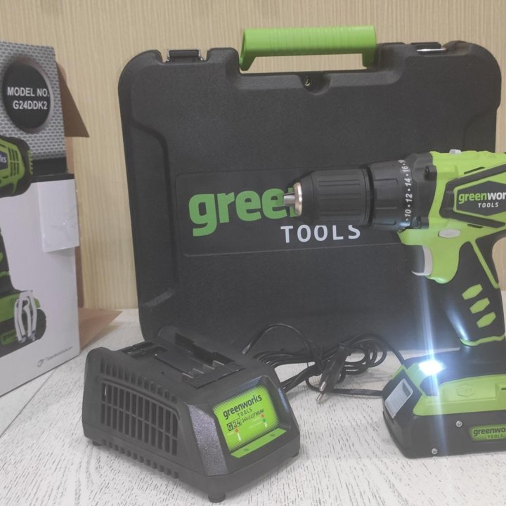 Шуруповерт greenworks G24DDK2