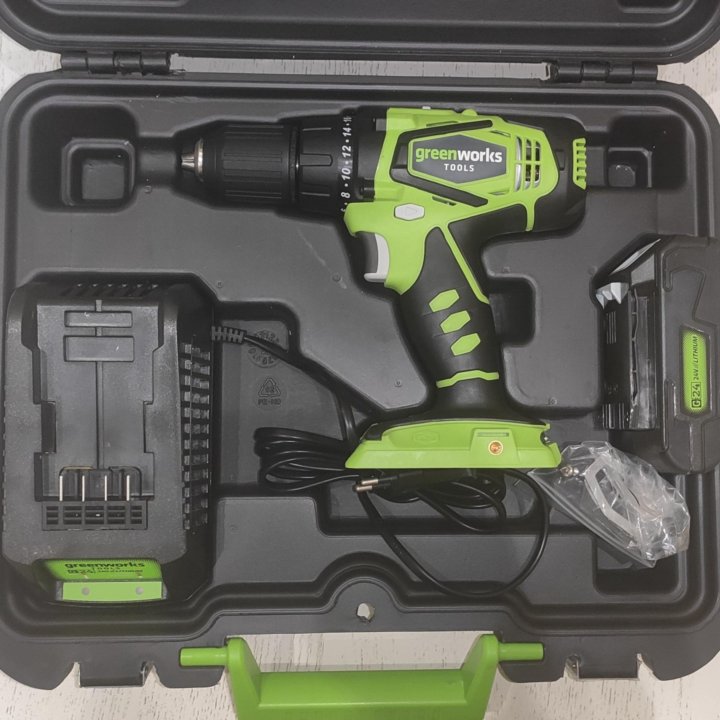 Шуруповерт greenworks G24DDK2