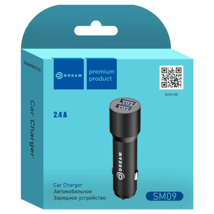 Зарядка USb SM09 Dream 2USB совместима с ВАЗ, ГАЗ