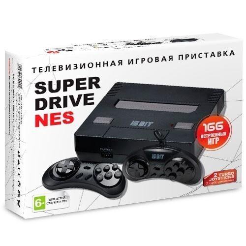 приставка 16-бит Super Drive NES (166 игр), черн.