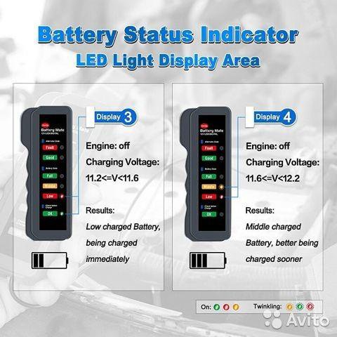 Цифровой авто тестер для 12V АКБ и генератора