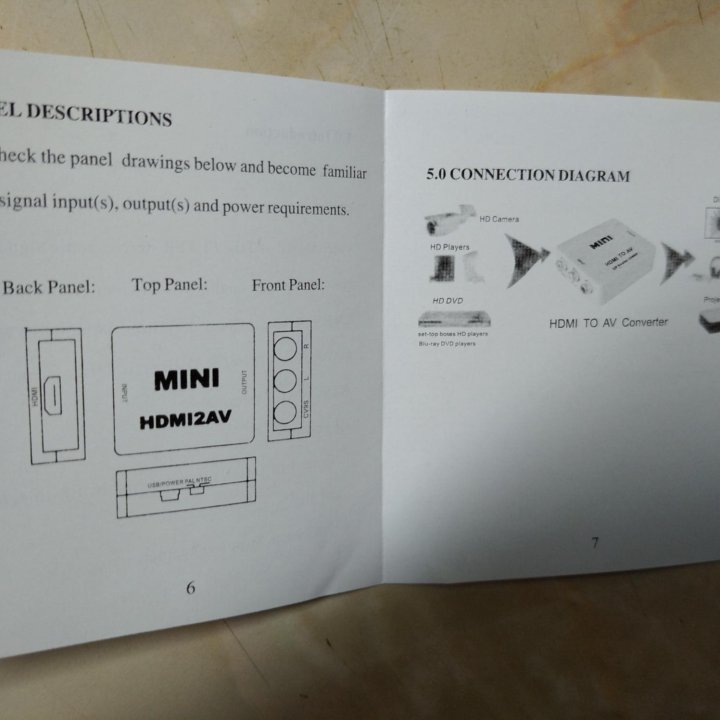 Переходник адаптер конвертер из HDMI в VGA