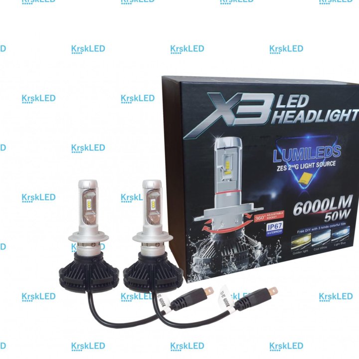 Cветодиодные лампы LED X3 H7. Диоды Х3 Н7