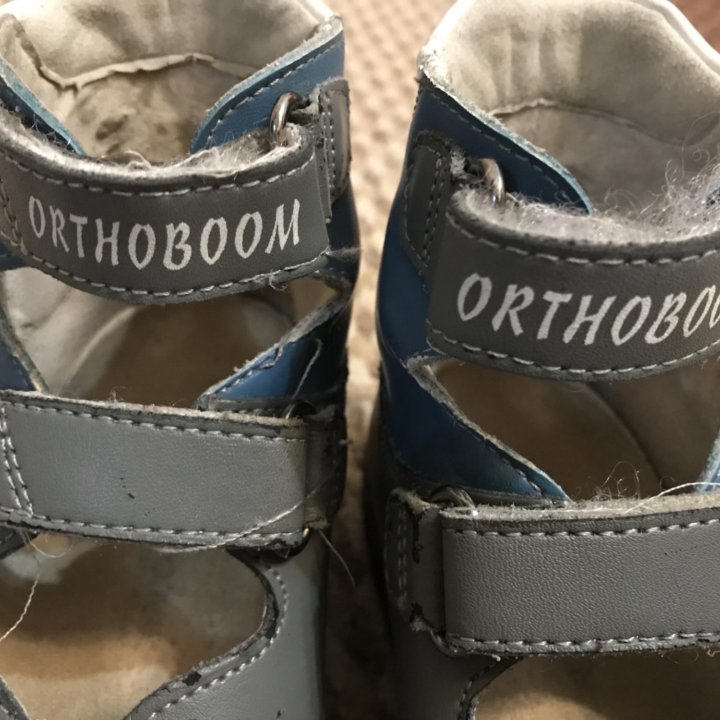 Босоножки ортопедические серо-синие Orthoboom