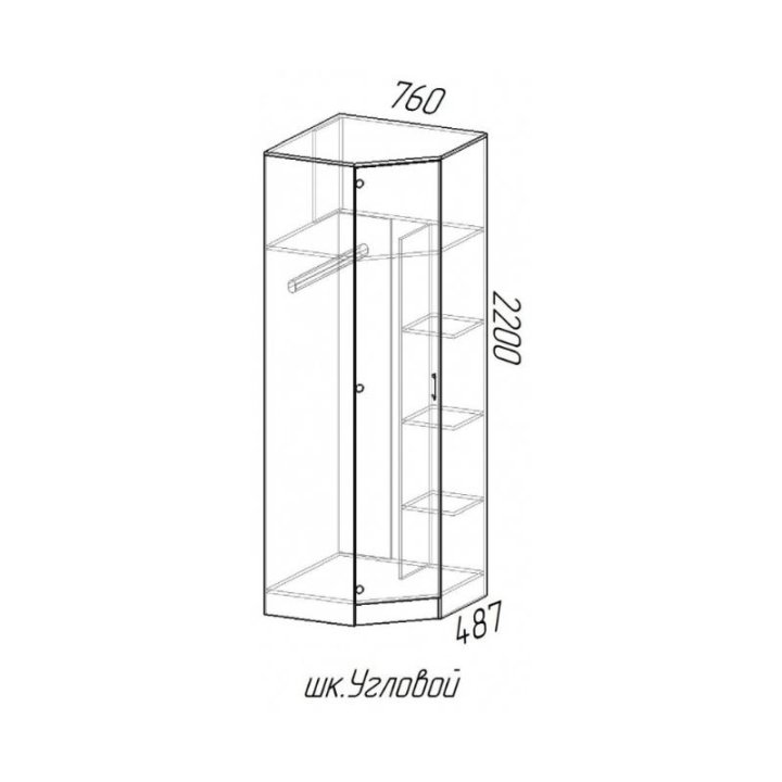 Новый угловой шкаф 76*76 см