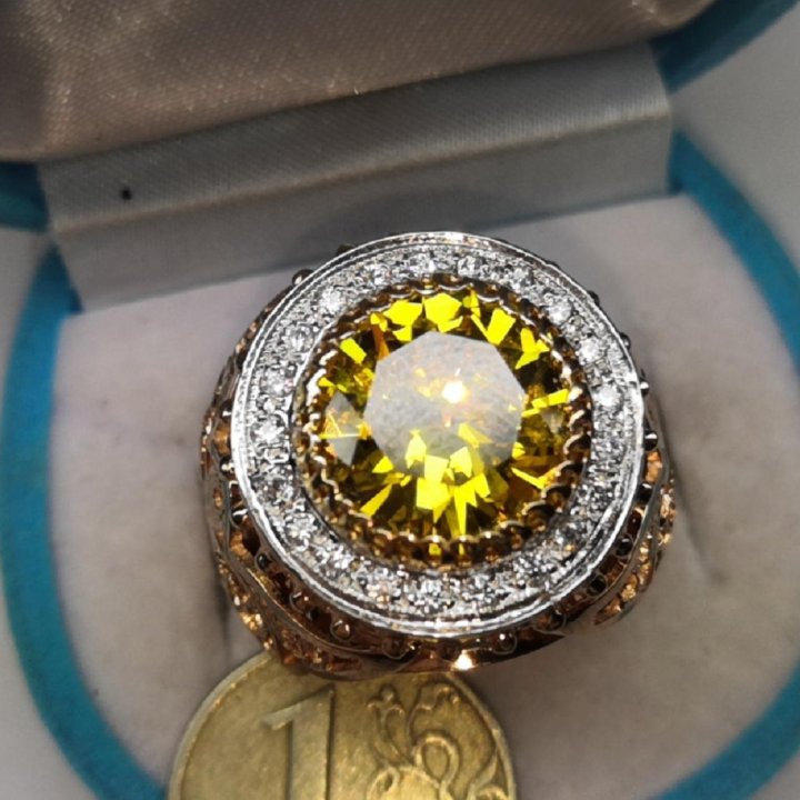 Перстень с Желтым Сапфиром 18 гр