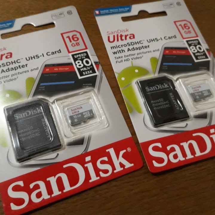 Карта памяти Sandisk 16 gb с адаптером