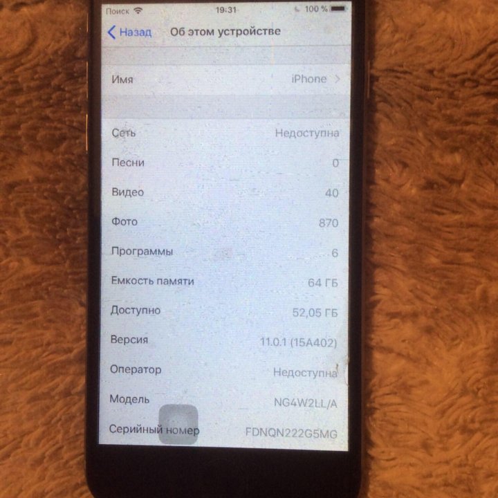 Телефон iPhone 6 64 gb space gray на запчасти