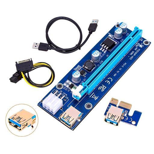 Райзер ver 009s 6 pin pcie 1x 16x USB 60 6PIN