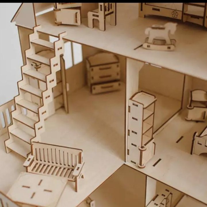 Кукольный домик с верандой+мебель в комплекте