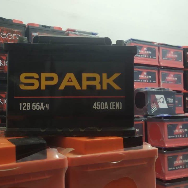 Аккумулятор автомобильный б/у spark 55ah