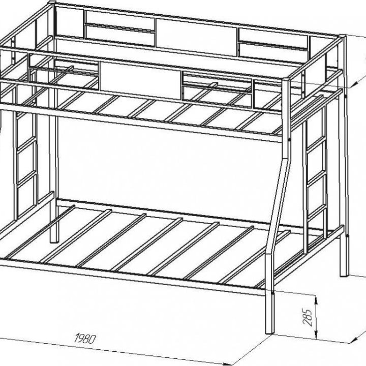 Двухъярусная кровать - металлическая