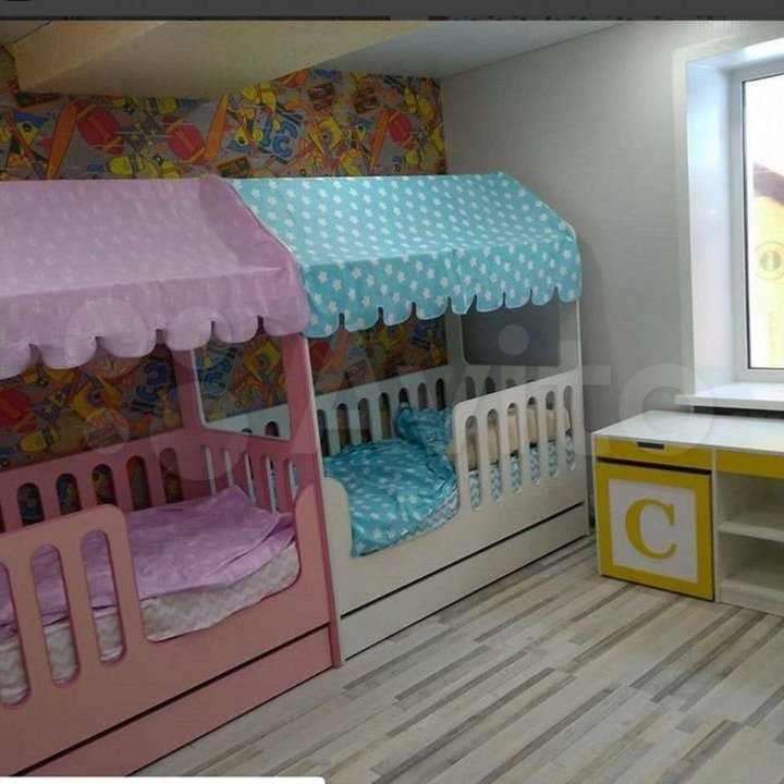Детская кровать Домик с ящиками