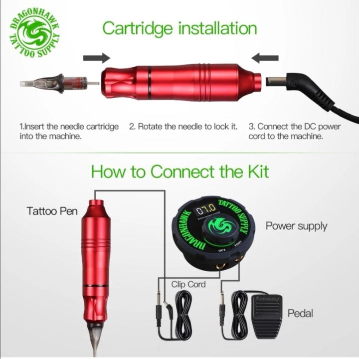 Dragonhawk. Машинка для татуажа. Набор. Тату.