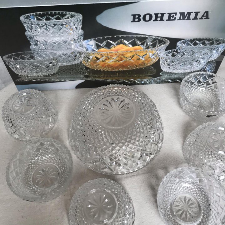 Сет из 7 хрустальных ваз Bohemia grit set