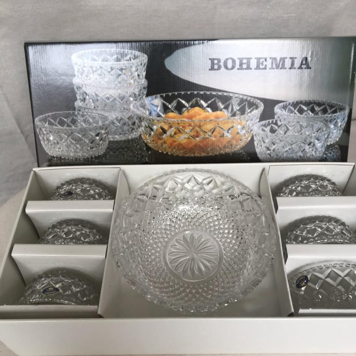 Сет из 7 хрустальных ваз Bohemia grit set