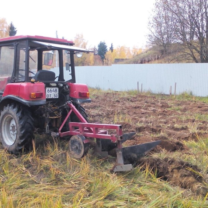 Вспашка земли трактором благоустройство огорода