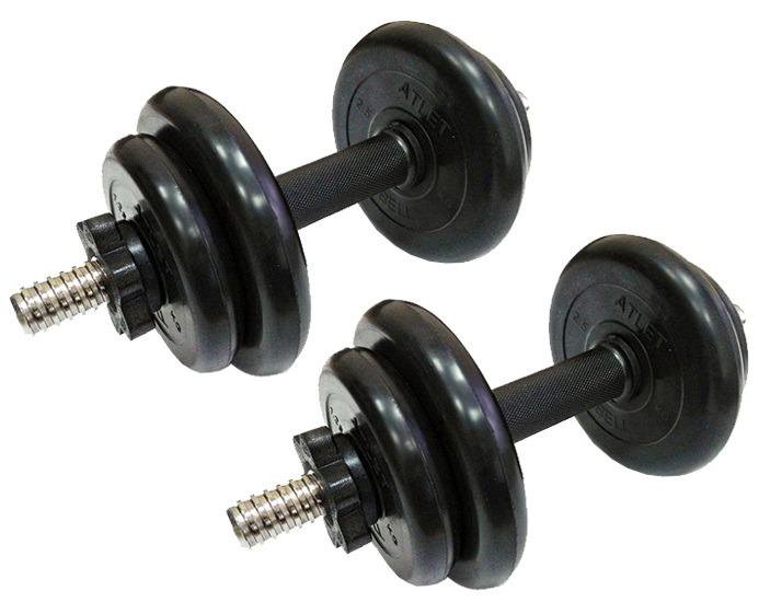 Обрезиненные гантели по 9 кг Barbell разборные