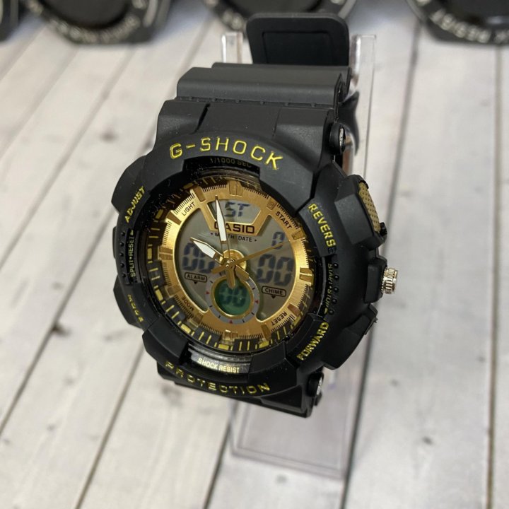 Часы Casio G shock черно золотые 1