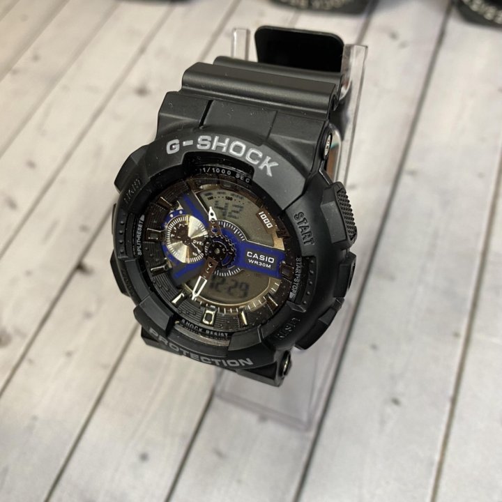 Часы Casio G shock чёрные серая надпись