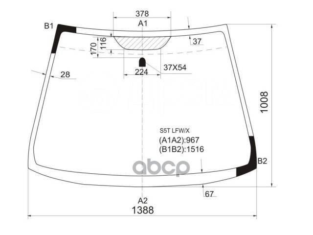 Стекло лобовое HONDA CIVIC 01-05 3D HBK S5TLFW/X