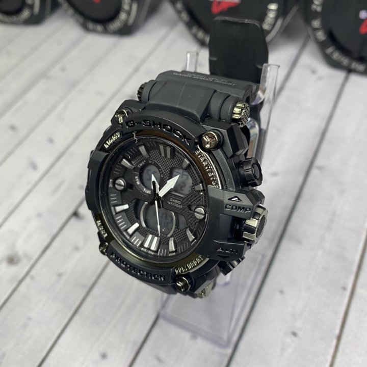 Часы Casio g shock чёрные с чёрной надписью