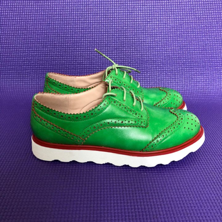 Ботинки лоферы (зеленые бронь)