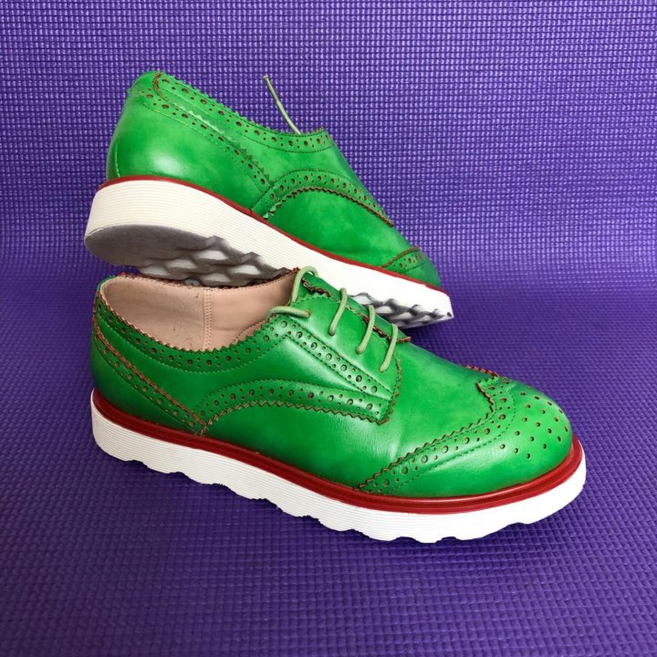 Ботинки лоферы (зеленые бронь)