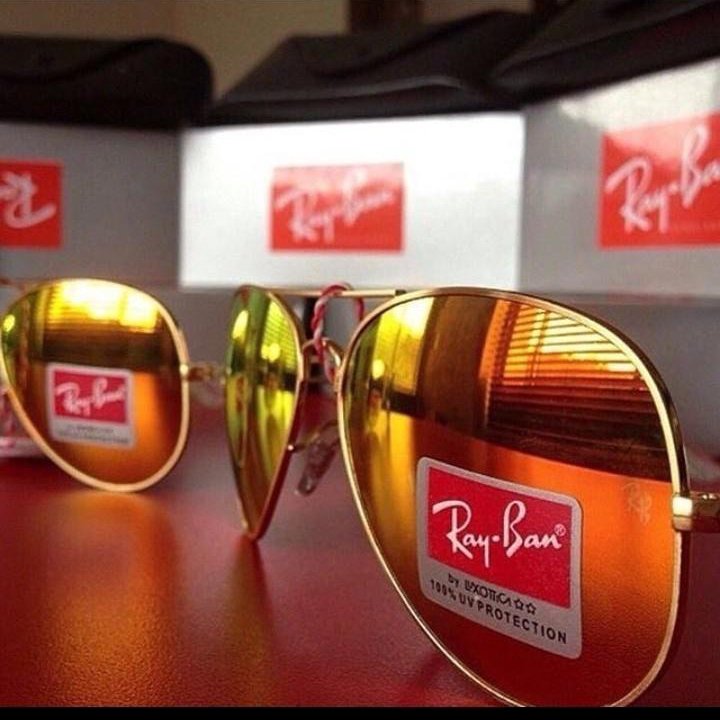 Очки Ray Ban оранжево красные