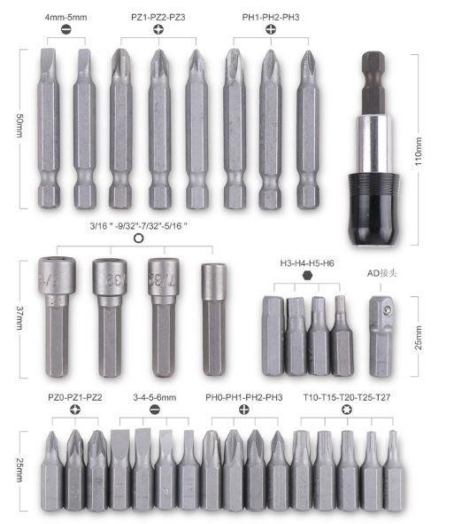 Набор отверток 34 предмета (биты)